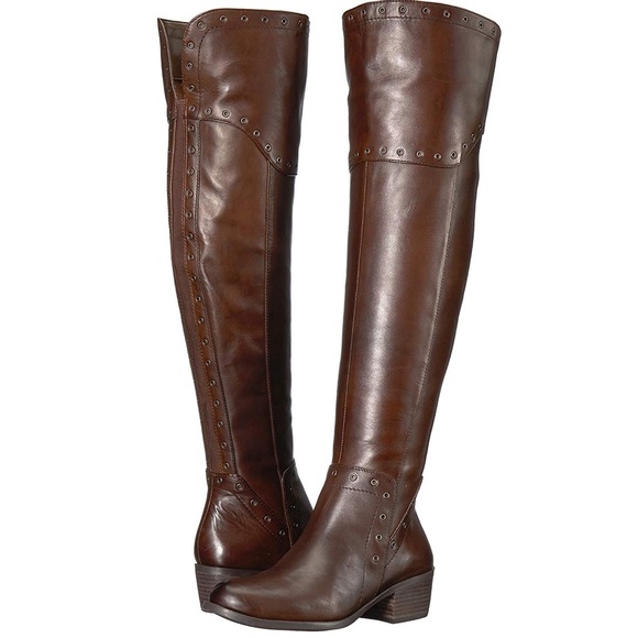 NEW Vince Camuto Over The Knee Boots w Grommets Chocolate Sz 5.5/6 NWT NIB - Picture 5 of 16